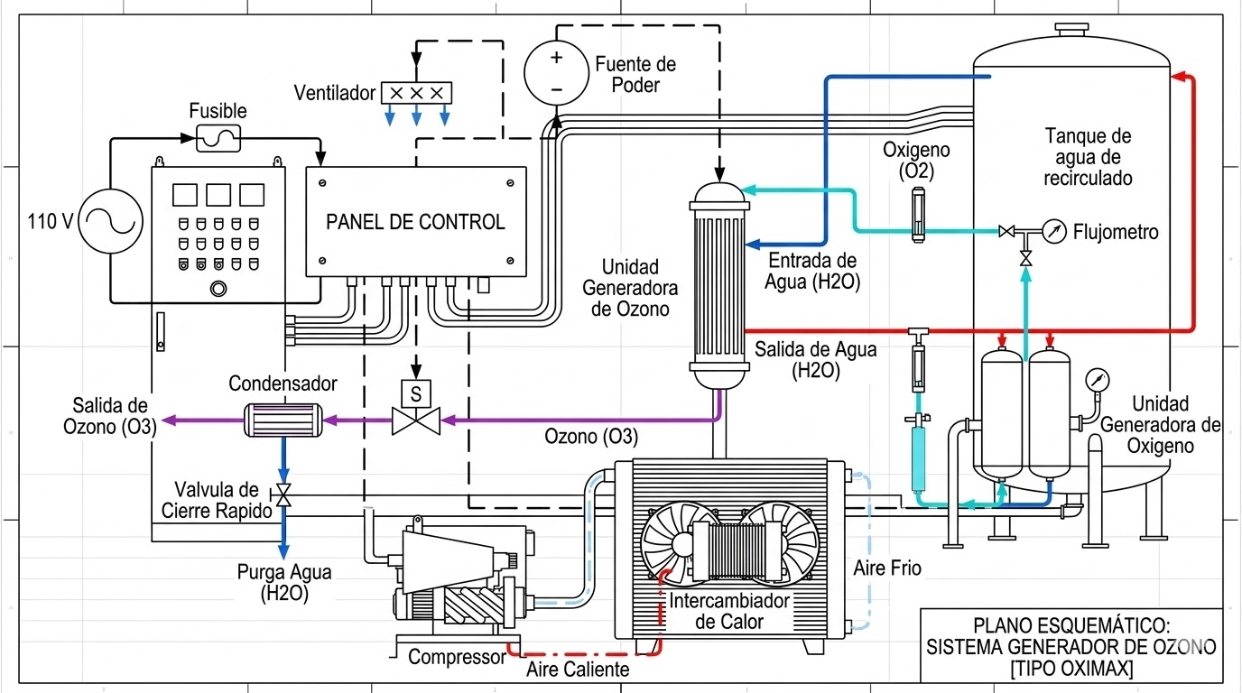 Diagrama P&ID Sistema de Ozonización