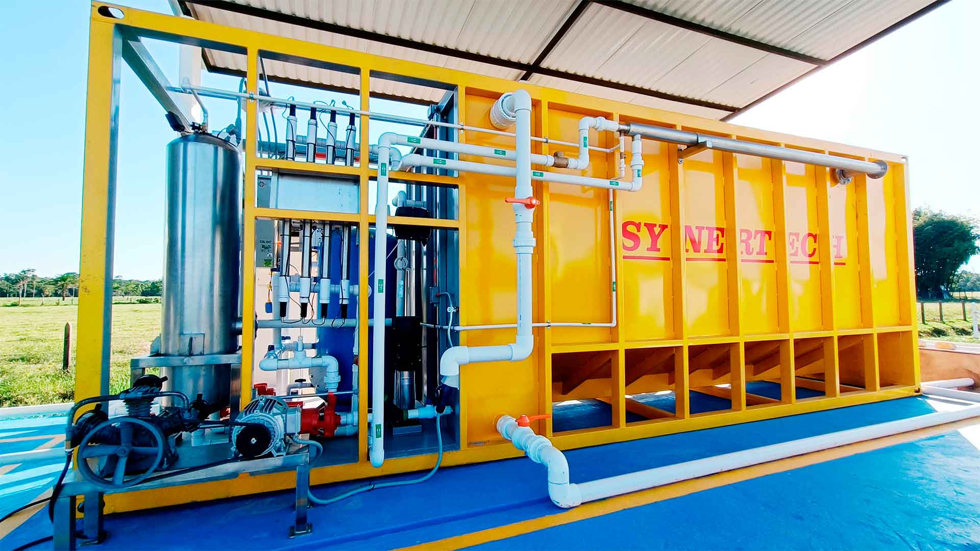 planta de tratamiento modular contenerizada con pretratamiento y decantador incluido - ver mas detalles