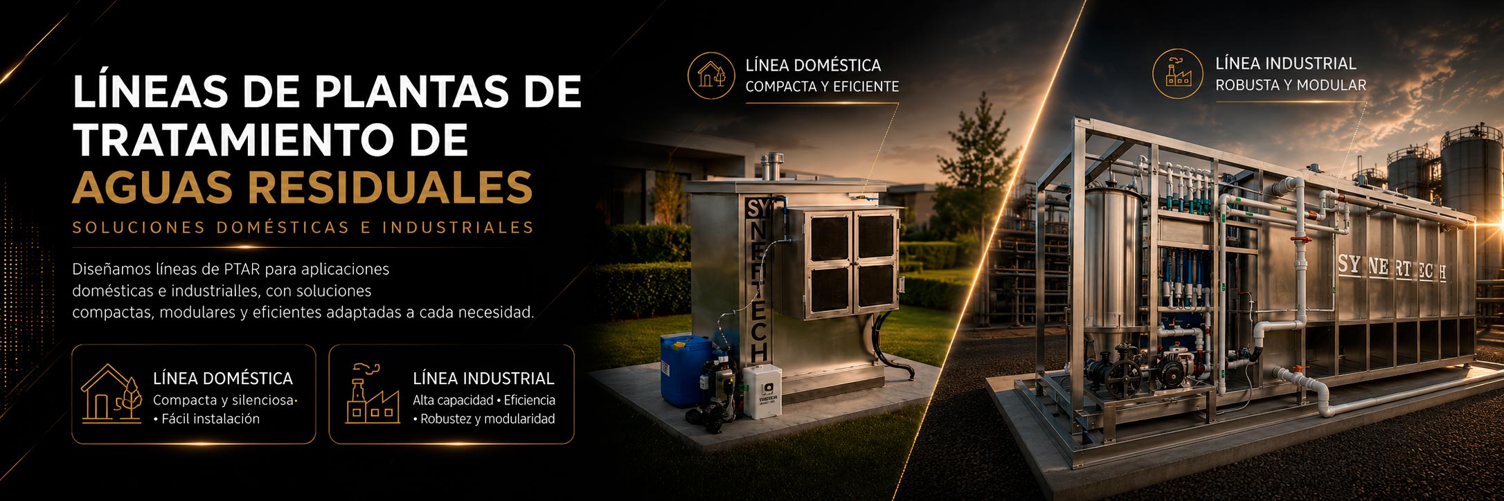 Linea de Plantas de Tratamiento de Aguas Residuales Domésticas e Industriales| Synertech
