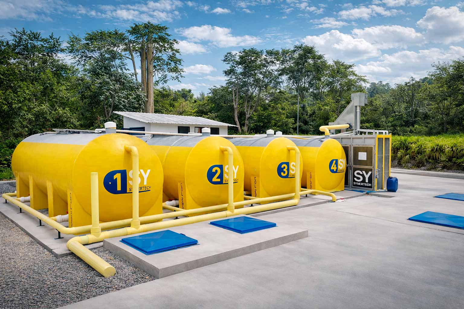 Reactor MBBR contenerizado en fibra de vidrio