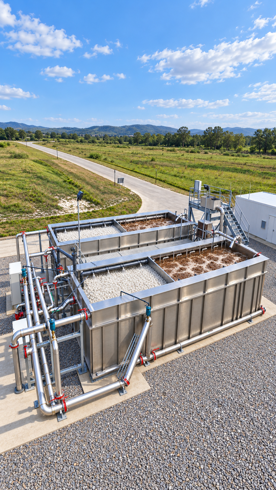 MBR MAX planta industrial MBBR y MBR configurable sobre suelo o integrada en concreto
